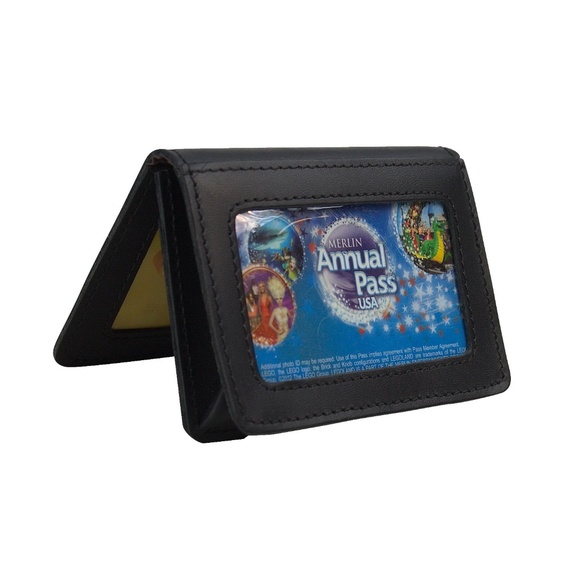 Full Grain Leather Compact Card Holder B199BLK - Picture 15 of 18
